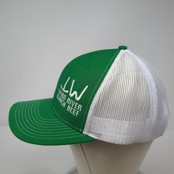 Wood River Ranch Beef Snapback Trucker Hat Green One Size Adjustable Richardson - Picture 3 of 10
